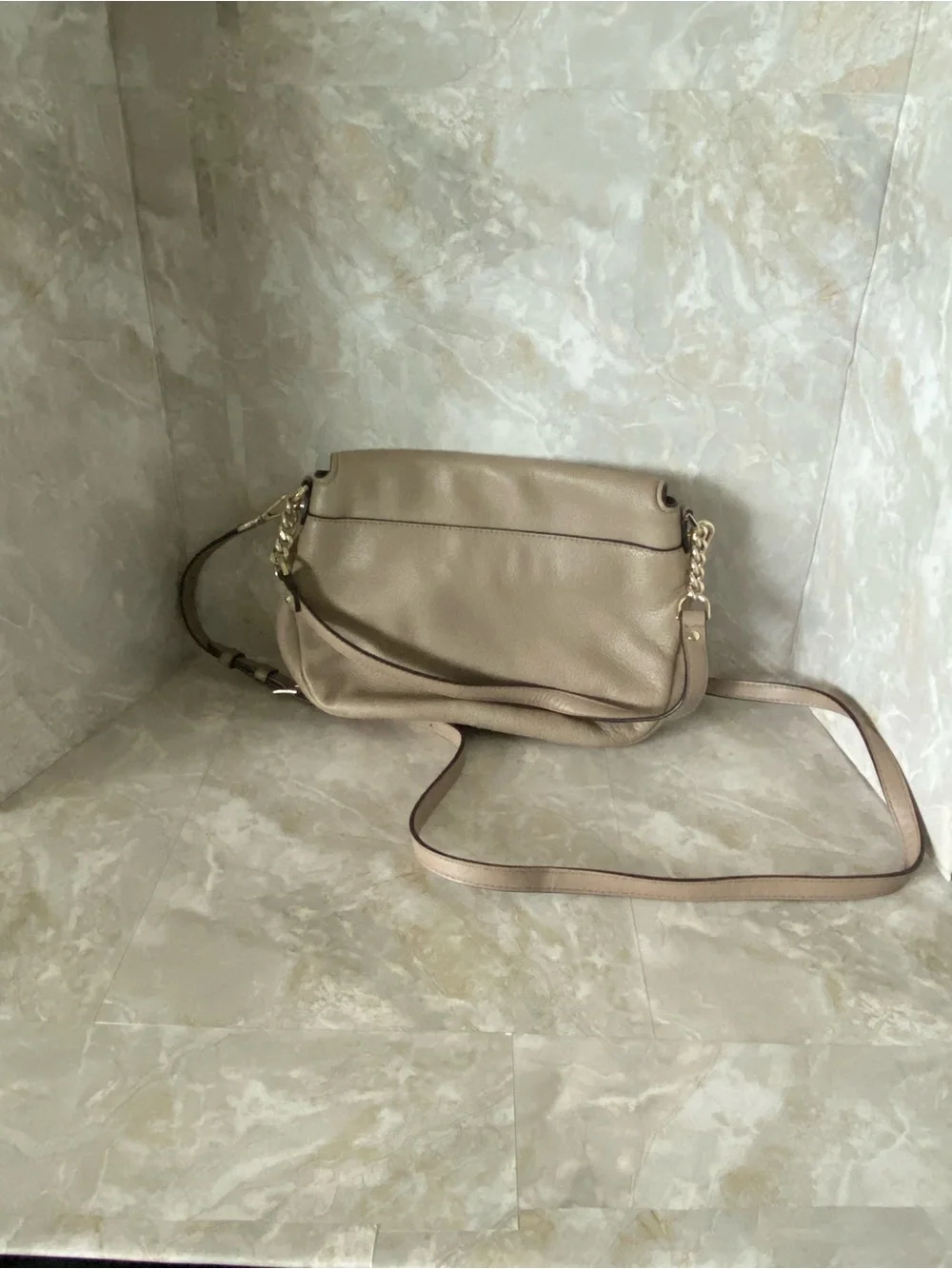 Michael Kors Taupe Crossbody Purse Gold Hardware